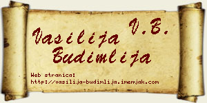 Vasilija Budimlija vizit kartica